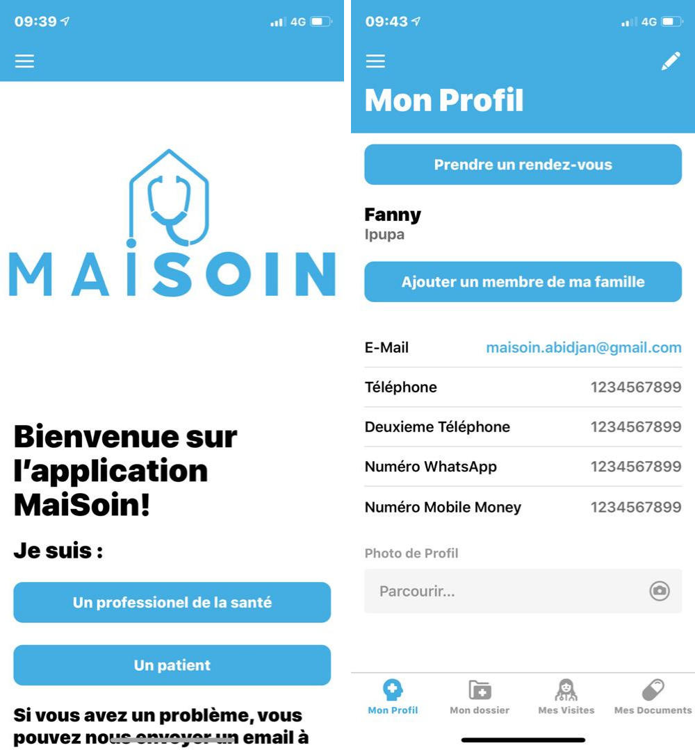 Capture MAISOIN startup esante Côte d'Ivoire